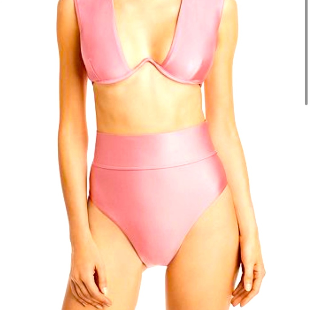 Andrea Iyamah Pink high waist bikini